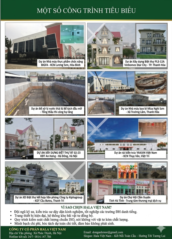 công ty cổ phần hala việt nam, dự án hala việt nam, nhà thầu thi công uy tín